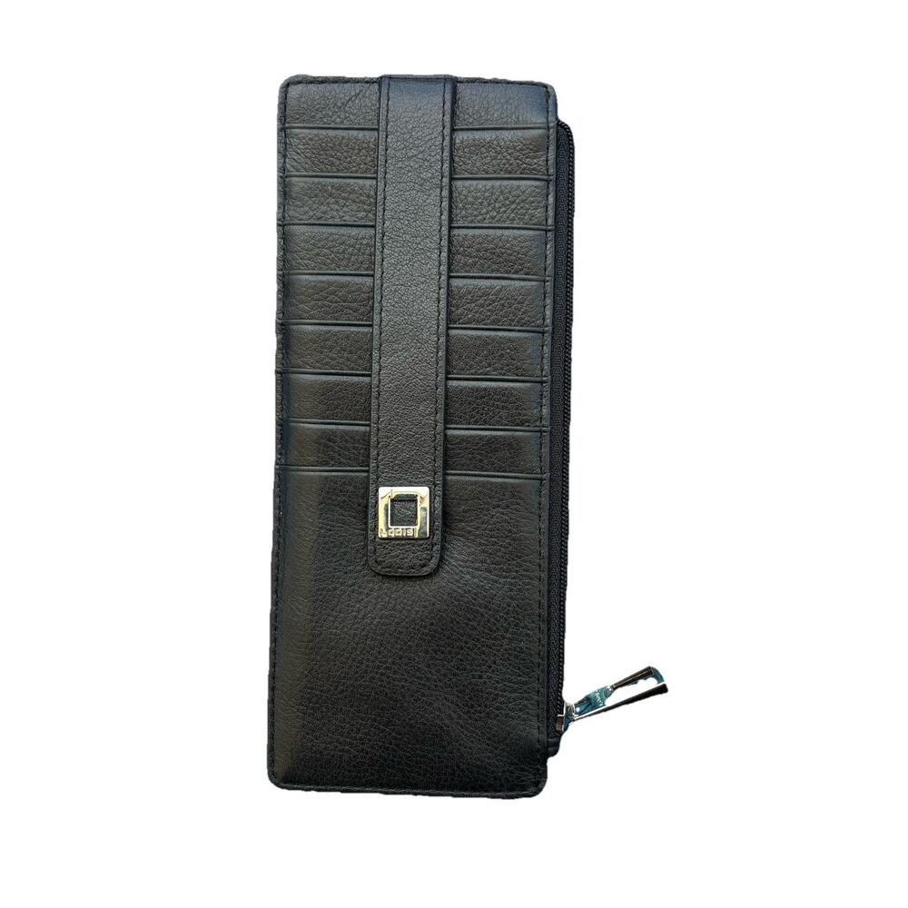 LODIS Black Genuine Leather ID Card Wallet Slim